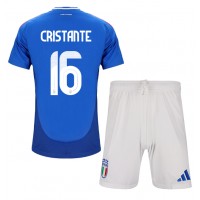 Otroški Nogometni dresi Italija Bryan Cristante #16 Domači EP 2024 Kratek Rokav (+ Kratke hlače)